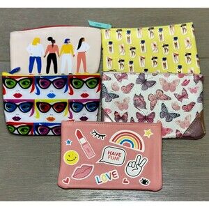 Ipsy Cute Bag Bundle Trendy Makeup Bags Lot Butterfly Sunglasses Women Prints